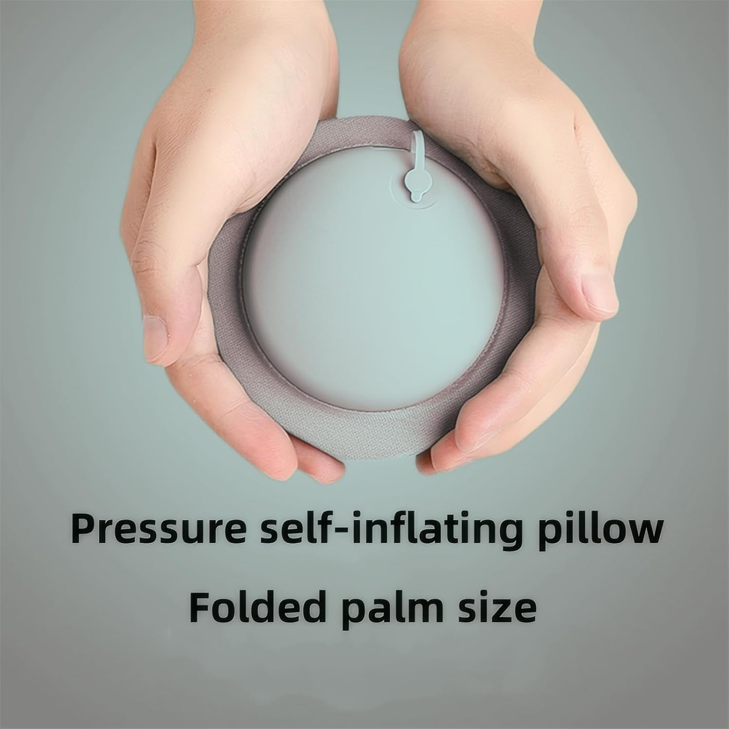 Adjustable Inflatable Neck Pillow - U-Shaped, Portable, with Eye Mask, Earplugs & Carry Bag, Rock Grey - Image 2